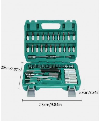 53 Parça 72 Dişli Cırcırlı Soket Seti | S2 Çelik Tornavida Uçlu Tam Takım Seti