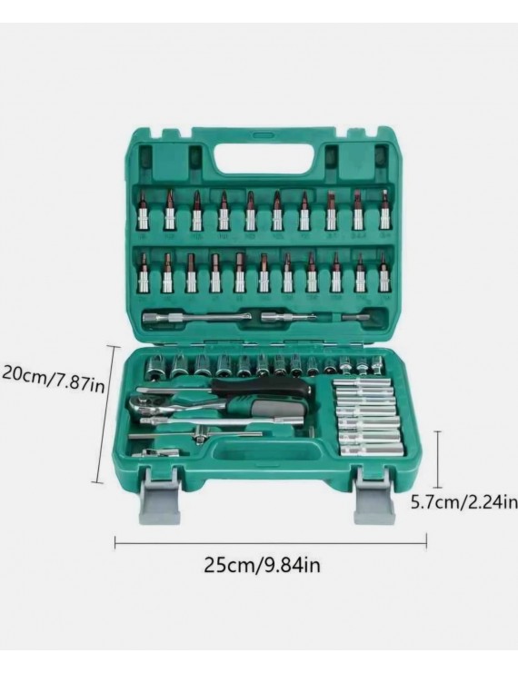 53 Parça 72 Dişli Cırcırlı Soket Seti | S2 Çelik Tornavida Uçlu Tam Takım Seti