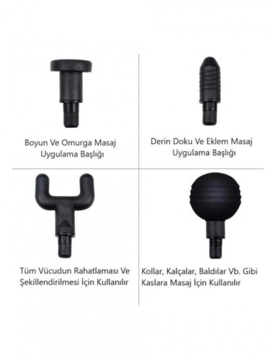 BARUM 4 Başlıklı Masaj Tabancası 6 Fonksiyonlu
