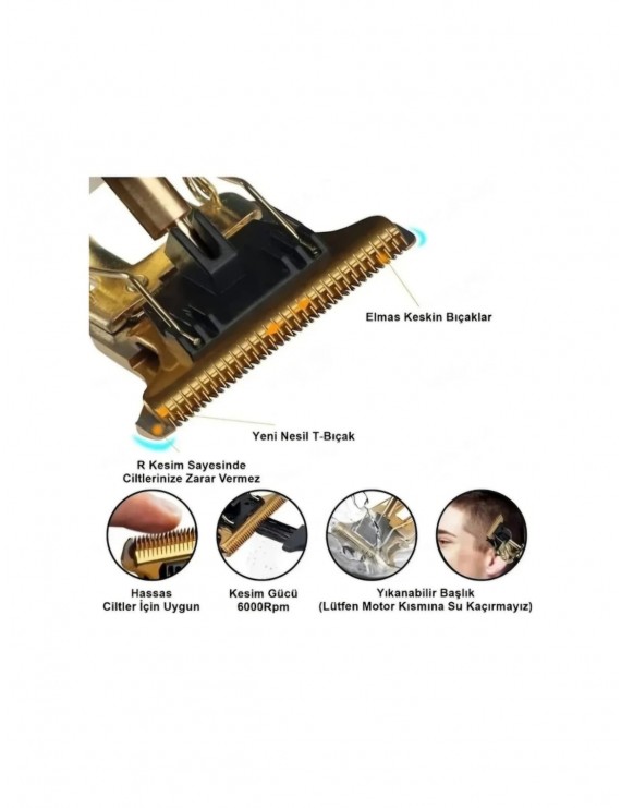 Dragon Desenli Şarjlı  Saç Kesme ve Traş Makinesi