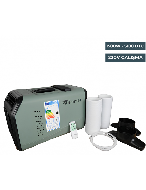 Webesten Kamp & Karavan Taşınabilir Mobil Klima 5100 BTU 1500W