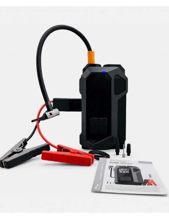 Jump Starter 16000mAh Kompresörlü Akü Takviye Cihazı | 4’ü 1 Arada Powerbank + LED