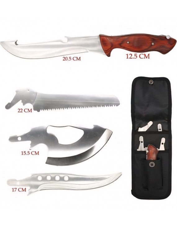 SWAT 4’ü 1 Arada Kamp Bıçak Seti | Testere Balta ve Çok Amaçlı Seyahat Seti