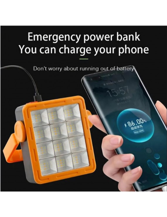 Solar Şarjlı Çoklu Işık Kaynaklı LED Kamp Lambası – Taşınabilir, USB ve Güneş Enerjili